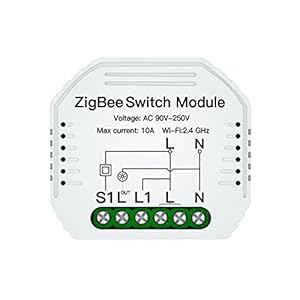 ZigBee Mini-schakelaar, ZigBee Smart Switch, 10 A, 220 V, functie met knop en RF-afstandsbediening, TUYA-app, compatibel…