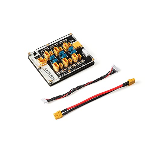 HGLRC Thor 6 Port Lipo Akku Balance Ladegerät Board Pro 40A XT60 XT30 Stecker 2-6S Integriert mit Lipo Entlader für IMAX B6 ISDT Q6 Nano HOTA D6 Pro P6