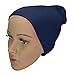 Solid Color Beanie Cap 8 Inch Winter Hat Warm Snowboard Ski Hat in Navy Blue