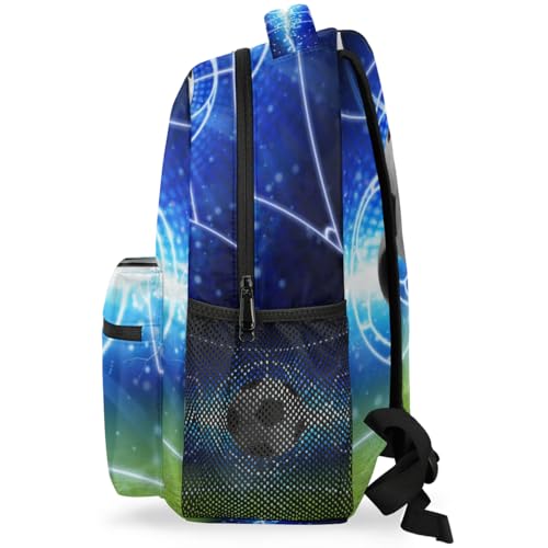 Mochila infantil de futebol 3D para meninos e meninas, mochila escolar de 40,6 cm, bola esportiva, f