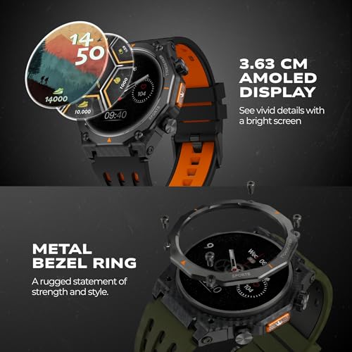 Image of Fastrack Xtreme Adventure Smartwatch with 1.43 inch AMOLED Display, Dual Push Button, GPS, ABC, 1ATM, Inbuilt Torch, 100+ Multisports, Dual Tone Strap, BT Calling, HRM, SpO2 & Multiple Menu Styles - Black