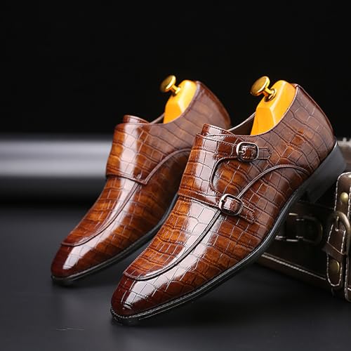 Men's Monk Strap Slip-On Loafers Premium PU Leather Oxford Dress Shoes Comfortable Business Casual Footwear Formal & Office Wear4