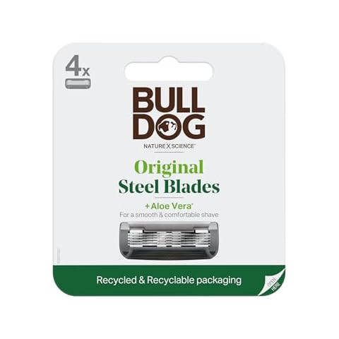 Bulldog Mens Skincare and Grooming Original Razor Blades Refills for Men, 4 Count Cover