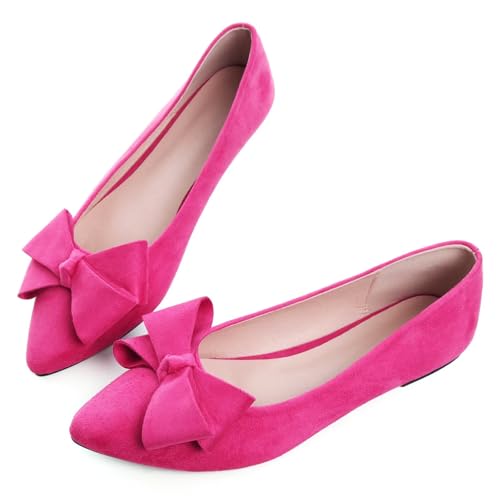 Image of TN TANGNEST Flats Shoes Women Comfort Casual Loafers | Classic Pointed Toe Bowknot Flats Cute Slip On Flats, Wear to Work Travel Walk