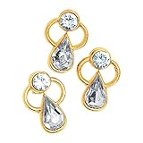 Lot of 12 Austrian Crystal Angel Clutch Pins Goldtone