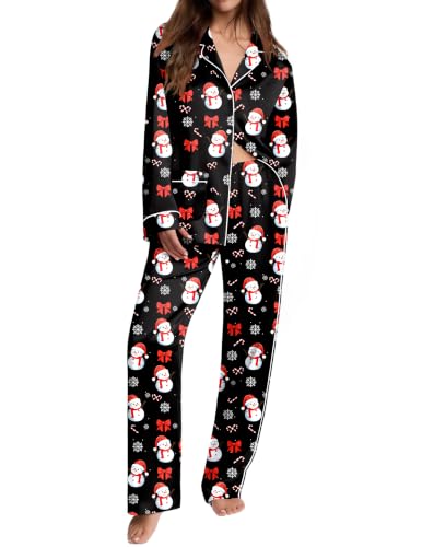 Ekouaer Womens Pajama Sets Satin Silk Pjs Long Sleeve Button Down Sleepwear - image 1