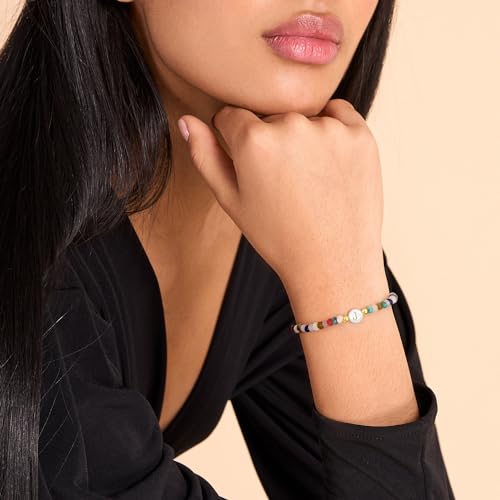 Beaded Initial Bracelet for Girls Beaded Stretch Bracelets Birthday Gift Gold Letter Beaded Bracelet for Women Small Colorful Beaded Bracelets Teen Girl Gifts Trendy Stuff3