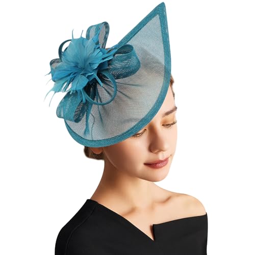 Image of DRESHOW Women Fascinator Hats Tea Party Hat Vintage Pillbox Hat Headband for Cocktail