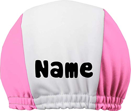 Zweifarbige Badekappe für Kinder und Erwachsene mit Ihrem Wunschtext oder...