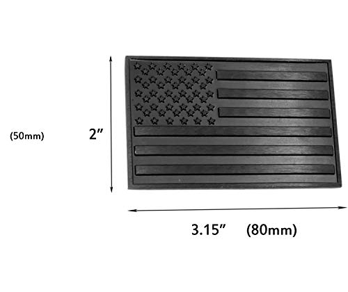Mull Usa 3D Metal Flag X2 Emblem Forward And Reverse For Cars Trucks (3.15"X 2", Black & Black) #TOP1