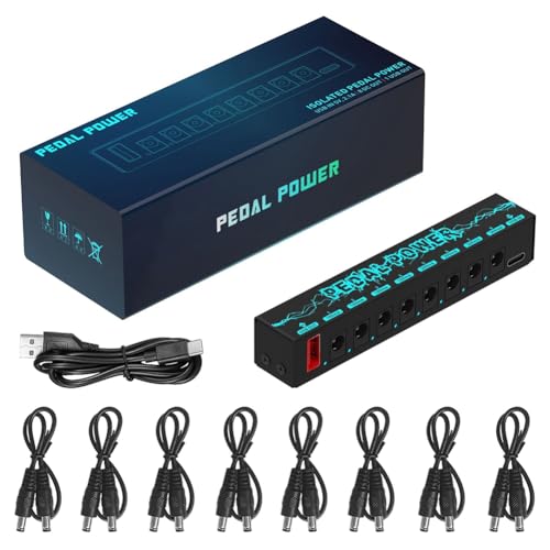 Kqcibz PEDAL POWER Guitar Pedal Power Guitar Effector Power Supply 8 Isolated DC Output Guitar Effect Pedal Guitar Replacement, 500412686