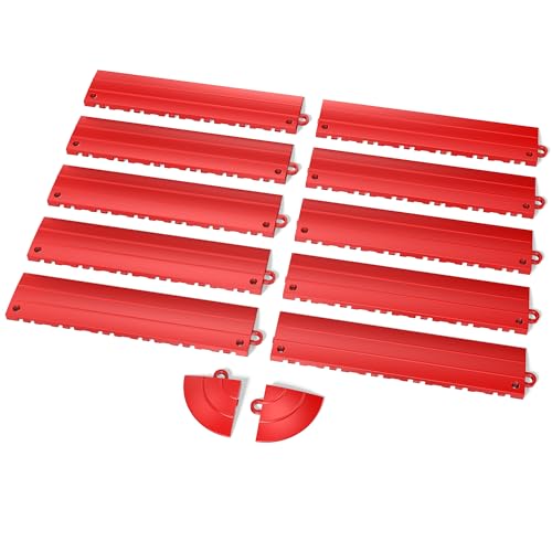 CAMMOO Garage Floor Transition Edge Kit, Male, Red