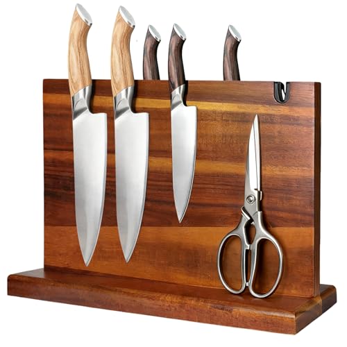 Magnetic Knife Block with Self-Sharpening Slot