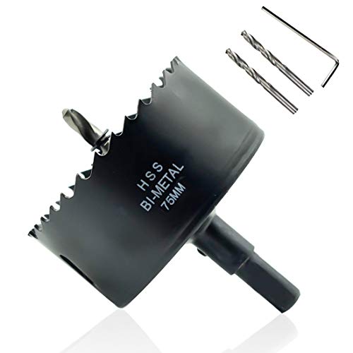 Rannb 75mm/3" Dia Toothed Bi-Metal Hole Saw Drill Bit Saw Drilling Tool