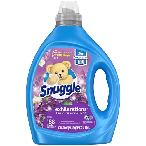 Snuggle Exhilarations Liquid Fabric Softener, Lavender and Vanilla Orchid, 2X Concentrated, 188...