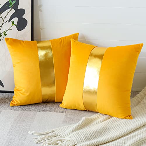 Housses de coussin jaune moderne pour décorer le canapé