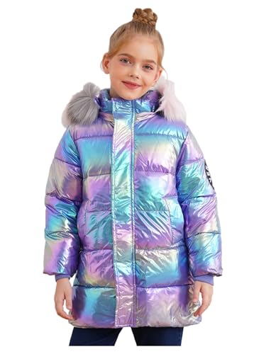 ACSUSS Long Length Jacket for Kids Girls Winter Warm Fleece Zipper Coat Outer Garment Athletic Outerwear