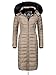Produktbild Navahoo Damen Wintermantel Warmer Steppmantel lang mit Kapuze Umay Taupe Gr. XXL