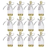 Sewroro 12pcs Gold Sparkling Wine Bottle Candy Boxes with Beige Ribbon Acrylic Mini Favor Containers