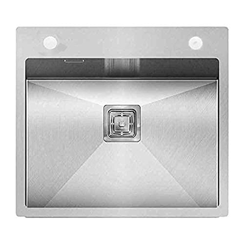 Image of ARQUIN ARQUIN Single Bowl with Tap Hole Kitchen Sink 24 inchx18 inchx10 inch Inch 304 Stainless Steel Sinks for Kitchen Basin with Brushed Matte Finish Basin Sink For Kitchen