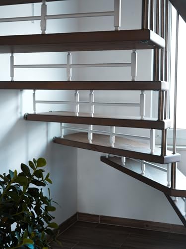 Treppenschutzgitter ohne Bohren, Kindersicherung & Haustierschutz für offene Treppenstufen, Weiß (1, L 91 cm)