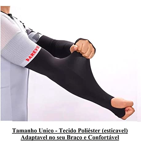 Manguito Ciclismo Mangas Proteção Solar Uv 50 Bike Moto Ciclismo Pesca Corrida Caminhada Praia Par d