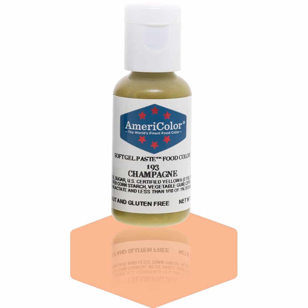 AmeriColor, Champagne, 0.75 Ounce Bottle, Soft Gel Paste Food Color