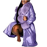 routinfly Mode Lässig Damen Winter Einfarbig Revers Langer Kragen Temperament Reißverschluss Mantel Lederjacke Bluse Damen Mäntel Winter Ausverkauf Damen Leichter Mantel Zierlich Zierlich Halbe Ärmel