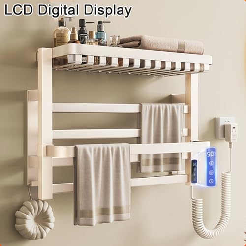 Sèche-serviettes électrique étanche IPX4 et radiateur avec étagère intégrée - 4