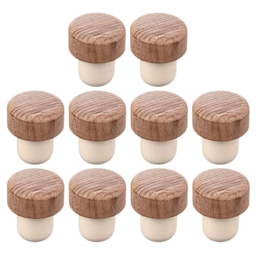 Beaupretty Tapones de Vino de Madera Sencillos y Prácticos, Pack de 10 Piezas Diseño Desmontable y Fácil Limpieza para Botellas de Vino Color Aleatorio