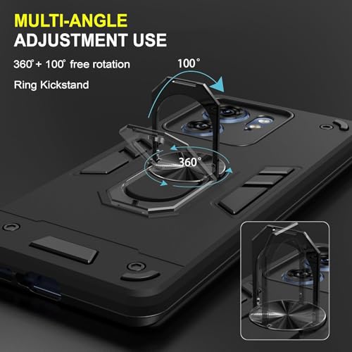 Image of NDCOM for Moto Edge 40 Back Cover Premium - Sleek Motorola Edge 40 Back Cover, Stylish Moto Edge 40 Cover Ring Holder Case