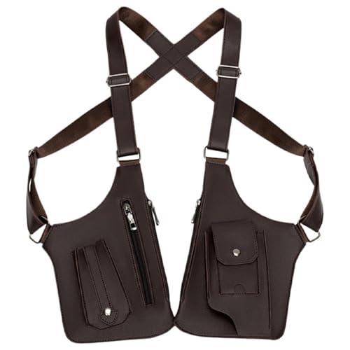 Arnés de cuero para hombre con diseño antirrobo y cartera de piel sintética ajustable