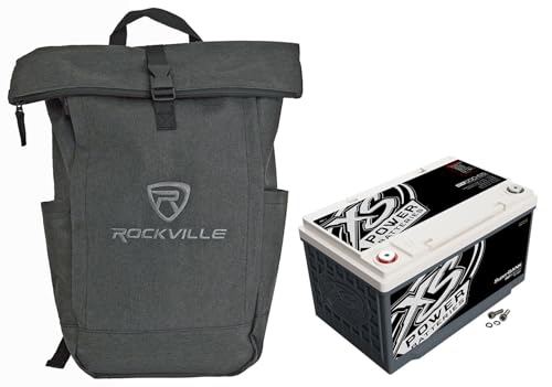 Audiosavings Bundle: XS Power SB500-65 12V 4000 Watt 500 Farad Super Capacitor Bank Group 65 Bundle with Free Rockville RPAK Charcoal Stylish Durable Backpack Bag w/Padded Laptop Pocket (2 Items)