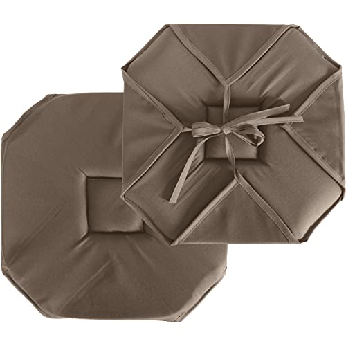 Enjoy Home, Galette de Chaise à Rabat, Polyester, Tissu certifié Oeko Tex , Dimension : 40x40 cm, Carrée , Attache par Nouettes, Idéal pour Une Assise Confortable, Collection Basic, Coloris Vison Cover