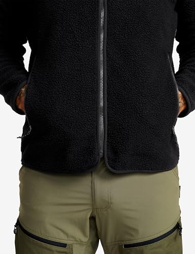 RevolutionRace Canyon Full-Zip Pile Fleece für Herren, Outdoor Fleecejacken perfekt für Wanderungen und Outdoor-Abenteuer, Black, M