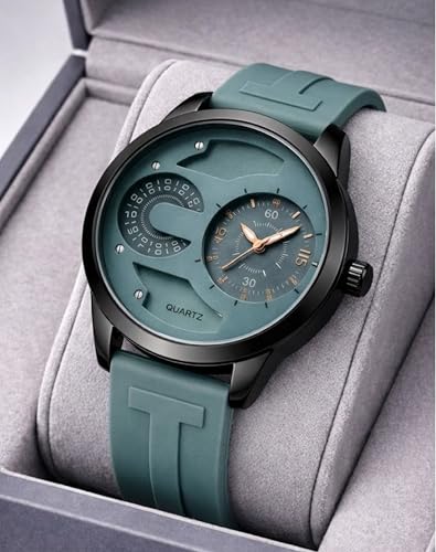 Image of CERO Men's Quartz Watch | Prime Collection Dual Dial | Silicone Strap | Analogue | Sporty Style