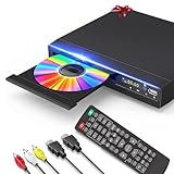 LICAEVEY DVD-Player für Alle Regionen, 1080P High Definition USB-Dateiplayer mit Fernbedienung und Mikrofoneingang, für TV-Projektor-Soundbar-Anschluss (EU-Stecker)