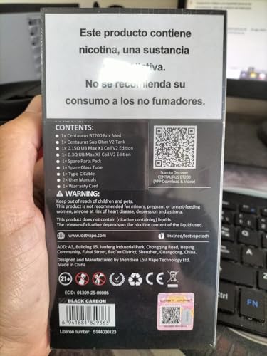 Miniatura 4 de Lost Vape Centaurus Bt200 Kit 200w Chipset Quest 2.0 Doble Batería 18650 No Incluidas Pantalla Tft 0.96 Mod Avanzado Para Vapeo Platinum Ridge