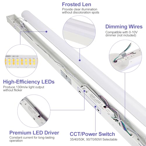 Bekada 8FT LED Linear Light Fixtures 2Pack, 90/70/60W, 3500/4000/5000K by Bekada - Used condition - Image 5