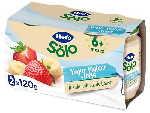 Hero Baby Tarrito de Yogur, Plátano y Fresa - Pack de 2 x 120gr