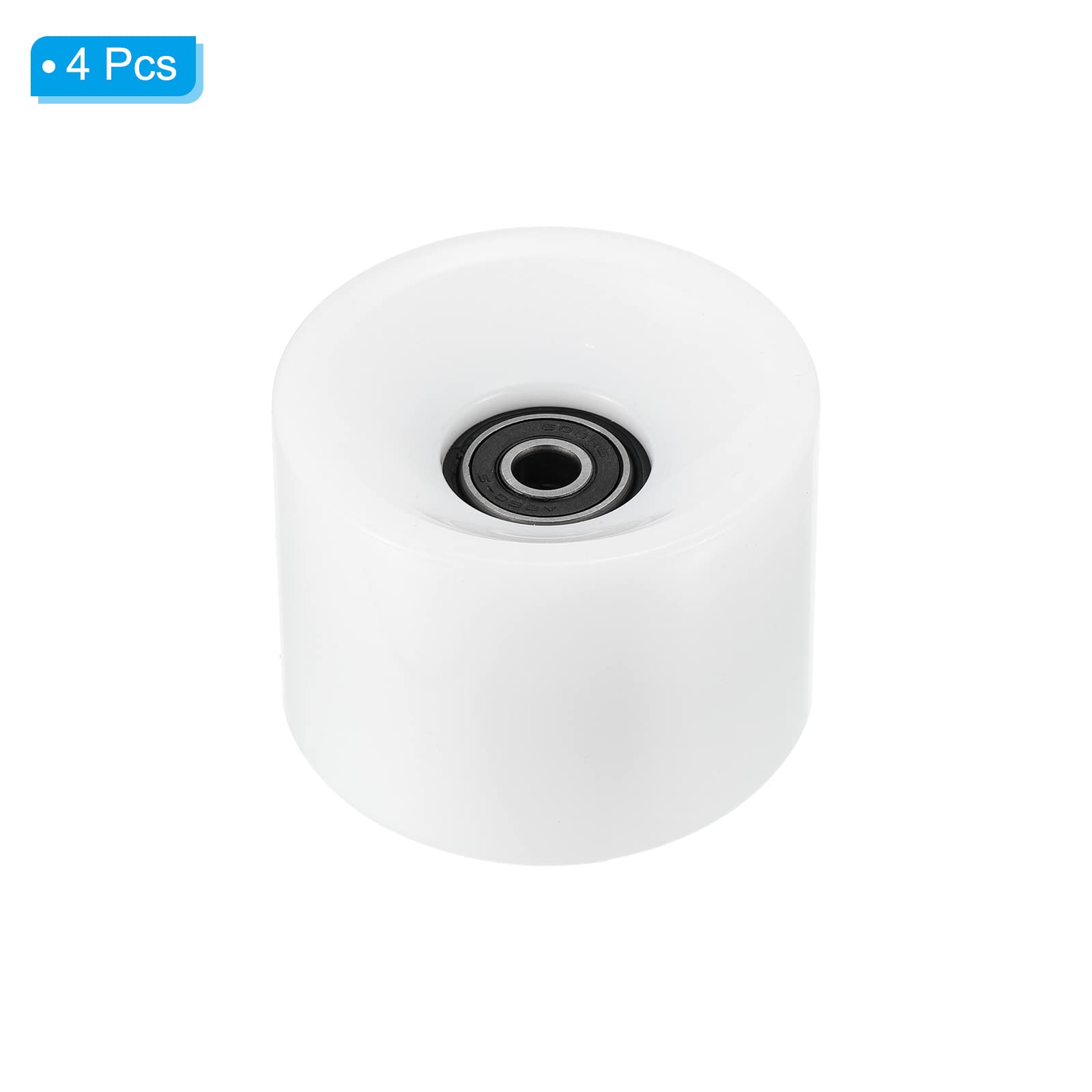 PATIKIL 70mm 78A Longboard Roues avec Noir ABEC-9 Roulements, 4 Paquet Doux Croiseur Roues Rue Roues pour Skateboards Skateboard Roue PU, Blanc
