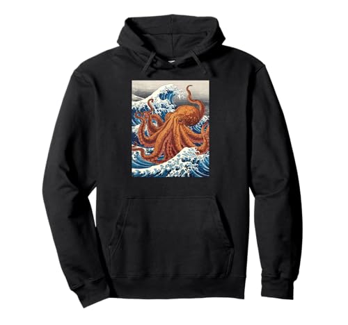 Japanese Art Octopus Kyosai Vintage Japan Artwork Pullover Hoodie