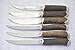 Six Cased Genuine Stag Horn/Antler Handle Steak Knives Made in Sheffield England Free Engraving
