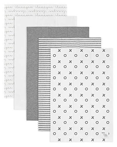 Babebay Burp Cloths for Baby Boys and Girls - 5 Pack Ultra Absorbent Cotton Burping Cloth - Milk Spit Up Rags - Baby Burping Cloths for Unisex - Burp Cloths Set