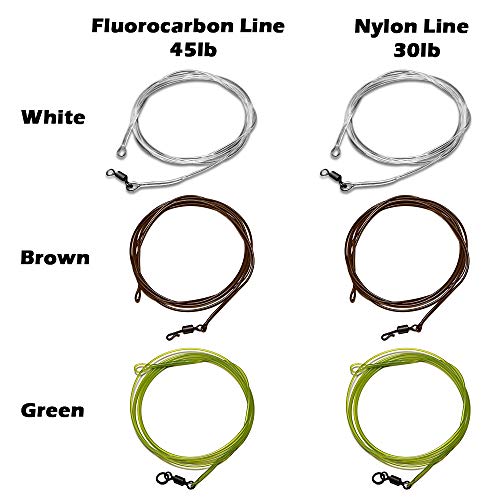 DECDEAL 1M 30LB Líder de Pesca Linha Nylon Linha Líder com Anel Giratório Rápido Giratória Acessório