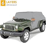 interior jeep wrangler 2019 Materiales impermeables: esta lona para coche Jeep Wrangler está hecha de tela de algodón Spunlace, que tiene una buena resistencia al agua. El material de PEVA de 6 capas garantiza que el 100% impermeable y las costuras reforzadas mantienen tu Wrangler limpio en días de lluvia y nieve. La funda completa Jeep Wrangler de alta calidad protege tu camión Jeep de forma eficaz contra la nieve, el hielo y la lluvia.