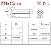 50 Pcs M4-0.7x16mm Flat Head Machine Screws, Phillips Cross Screw, Phillips Drive，304 Stainless Steel, Fasteners Bolts，Countersunk Machine Screws
