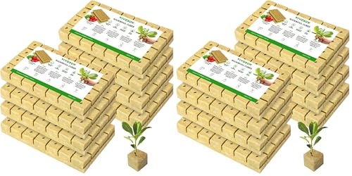 VIVOSUN 1.6 Inch Rockwool Cubes, Grow Cubes for Hydroponics, Cuttings, Cloning, Plant Propagation, Seed Startling, 8 Sheets 224 Plugs (Pack of 2)