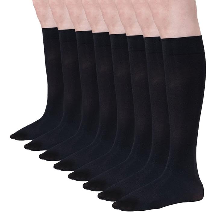 Image of Lady's Sheer Knee High Stockings Daily Pantyhose Hosiery Socks with Energizing Support for Women 15.7 inch