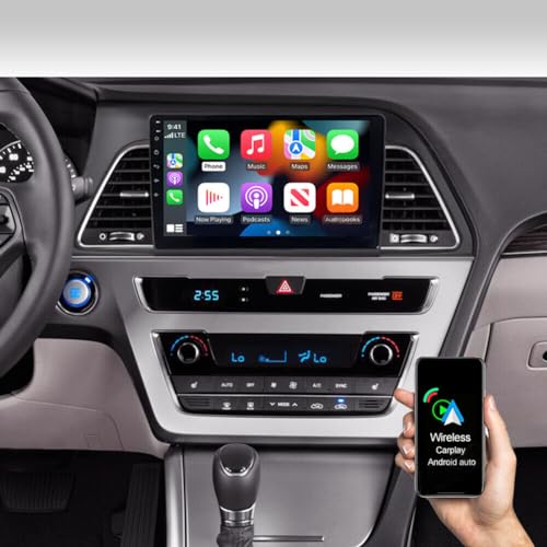 Estéreo automotivo Double Din para Hyundai Sonata 2015-2017 9 HD, tela sensível ao toque, Android 13